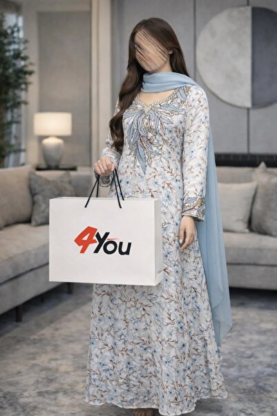 NO BRAND Luxurious off-white embroidered sleeveless midi dress with a feminin...