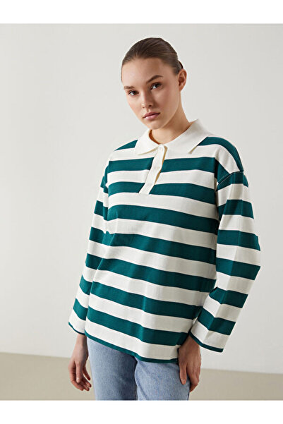 LC Waikiki Polo Neck Striped Women's T-Shirt