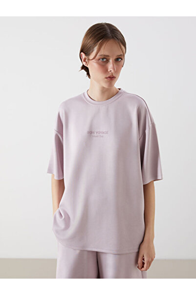LC Waikiki Crew Neck Printed Oversize Women's T-Shirt