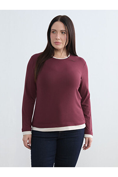 LC Waikiki RMZ GİYİM FARKIYA تي شيرت نسائي مقاس كبير بياقة روبا