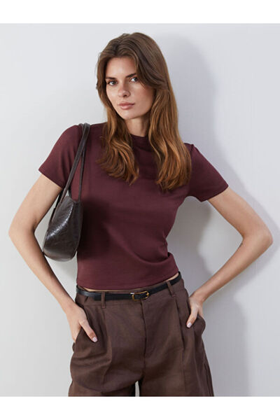 LC Waikiki Women's Stand Collar T-Shirt