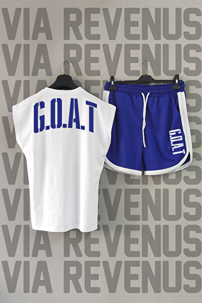 Vordevia G.O.A.T Printed Zero Sleeve Sports Tshirt and Black Shorts Sports Set