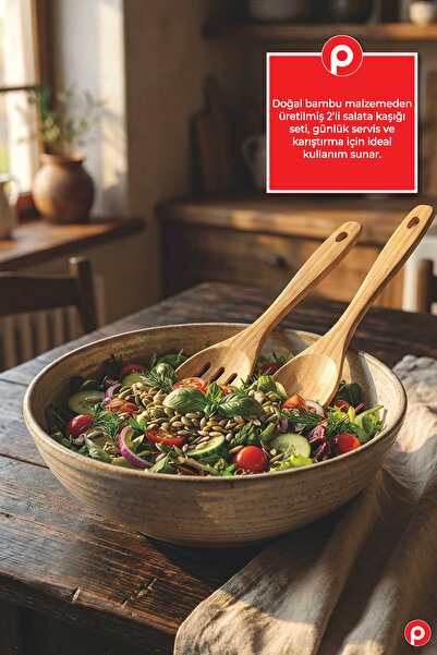 Pazarika Bambu 2'li Salata ve Yemek Servis Kaşığı - Sağlıklı Mutfak Gereçleri...
