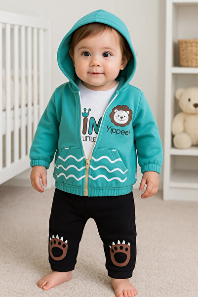 Generic Brand Lion Patterned 3-Piece Baby Boy Set