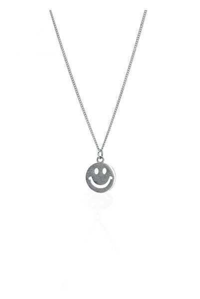 SPARKLES Smiley Face Pendant Chain 925 Silver