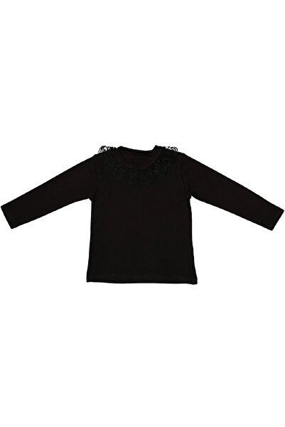 LADY GOLD Kız Çocuk Penye Likralı Yakası Dantelli Badi 🌹