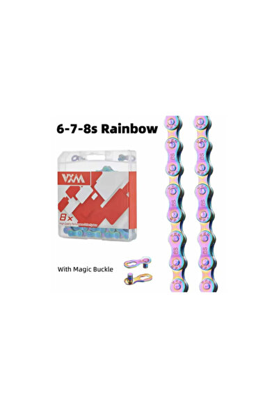 BikeWay Rainbow Bisiklet 8 li Zincir Paslanmaz Galvanik Mekanik