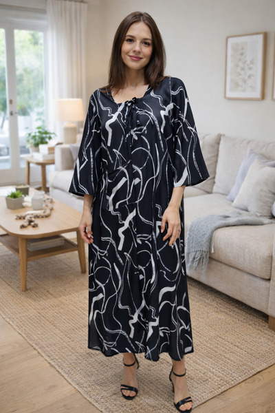 BATRINA STYLE Floral print jalabiya, cool TikTok fabric