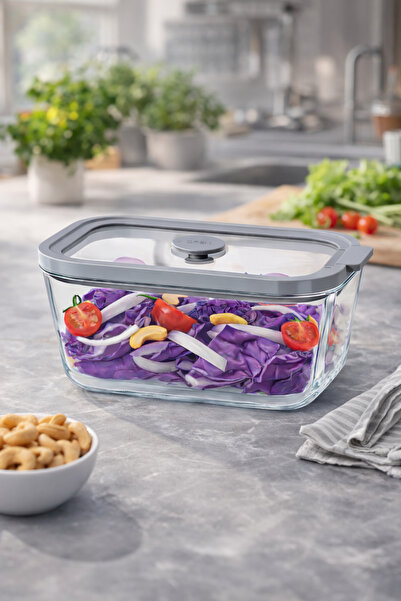 welcomein 1380 ml Glass Storage Container with Gray Lid – Oven & Microwave Co...