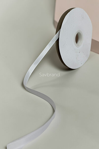 SavBrand Panglică grograin albă (2 METRI)