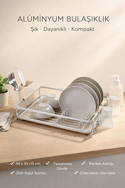 welcomein Alüminyum Bulaşıklık Kaşıklıklı Paslanmaz Gövde, Bardak Askılı, Dam...