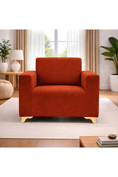 Akbal Home İtalyan Nubuk Tek Kişilik Klasik Koltuk Örtüsü Lastikli Tüm Giydir...