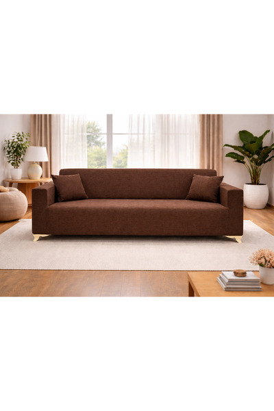 Akbal Home İtalyan Nubuk 3lü Klasik Koltuk Örtüsü Lastikli Tüm Giydirme +2 Ad...