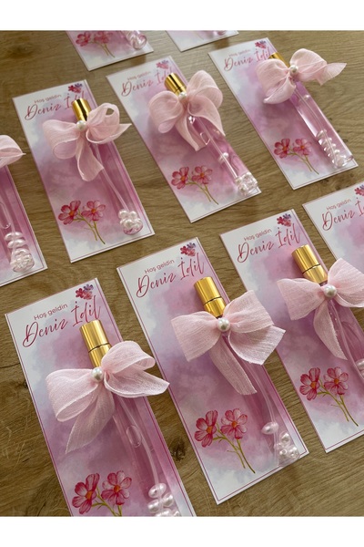 handmade candle house 10 Adet Kartlı Sprey Limon Kolonya Şişesi Doğum,Nişan S...