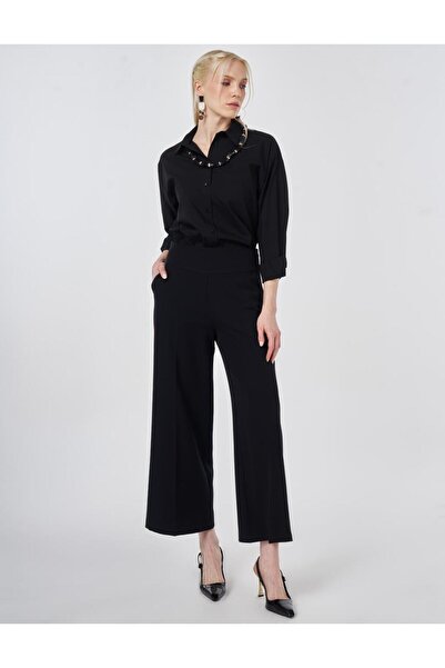 Kayra Basic Relaxed Fit Trousers Black