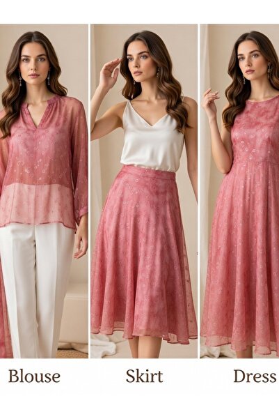 MEKİK MANİFATURA Patterned Chiffon Fabric