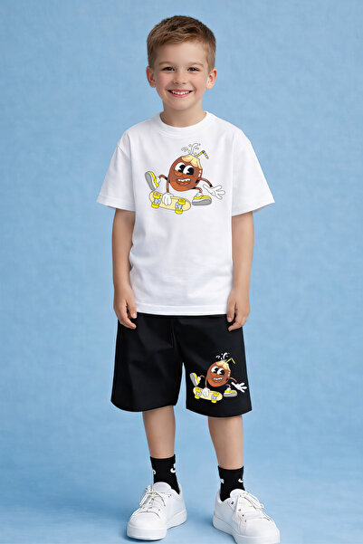 CACTUS COLLECTION Комплект от къси панталони и тениска с кокосово принт