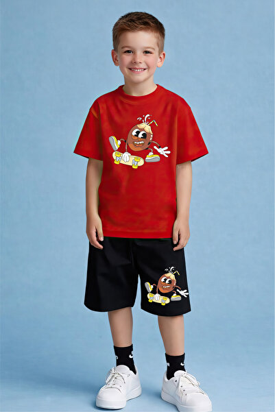 CACTUS COLLECTION Комплект от къси панталони и тениска с кокосово принт