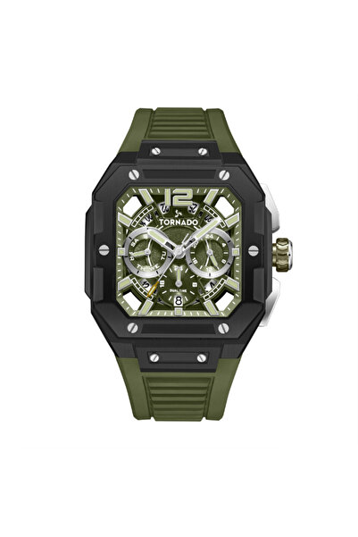 Tornado Men's Multi Function Green Dial Watch - T26101-BFHH