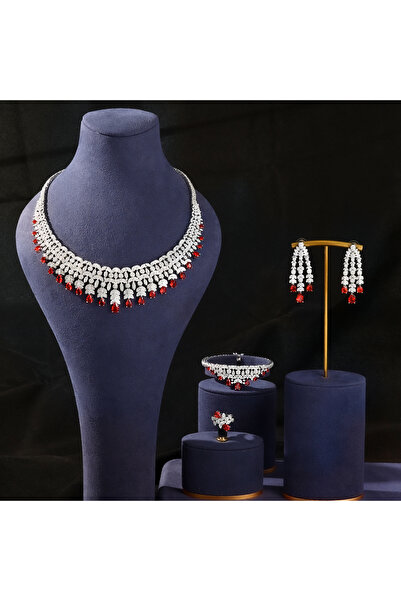 jewelrystore Hot Sale Dubai Jewelry Sets Cubic Zirconia Wedding Bridal Jewelr...