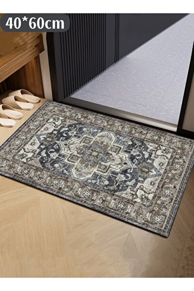 Generic 40x60cm Vintage Bathroom Runner Non-Slip Bath Kitchen Rug Floral Prin...