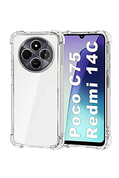 Generic جراب حماية شفاف من مادة TPU لأربع زوايا هاتف Xiaomi Redmi 14C، مصنوع ...