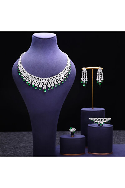 jewelrystore Hot Sale Dubai Jewelry Sets Cubic Zirconia Wedding Bridal Jewelr...