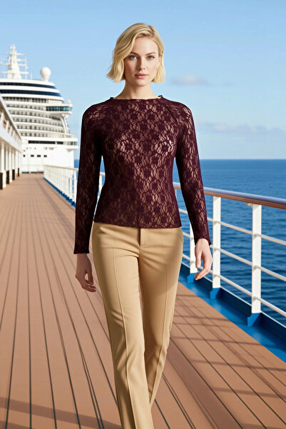 BENERLY Bluză pentru femei de mărime mare guler ridicat cu mânecă lungă dante...