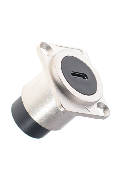 Choice1 TYPE C Silver B 1 PCS Metal Panel Mount USB Type-C Connectors, Round ...