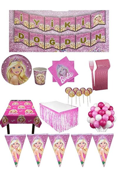 CAVAŞ sun hat Fustă de masă roz pentru păpuși BARBIE, pentru 16 persoane, Con...