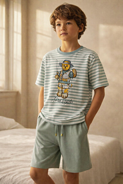 Katia&Bony Set pijamale pentru băieți Sea La Vie Teddy cu model cu pantaloni ...