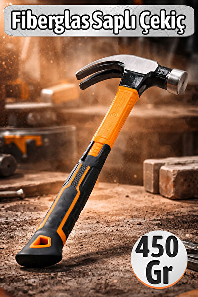 Badem10 Fiberglas Saplı Çatal Çekiç 450 Gr Profesyonel Dayanıklı Darbe Emici ...
