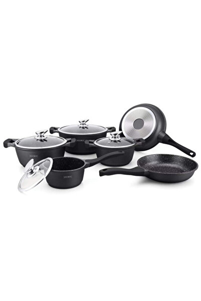 Royalty Line RL-BS1010M Pot and Pan Set, Cast Iron, 10 Pieces, Induction, Mar...