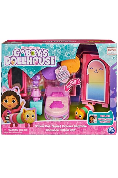 Spinmaster Set Gabbys Dollhouse Pillow Cat Sweet Dreams Bedroom Deluxe Room (...
