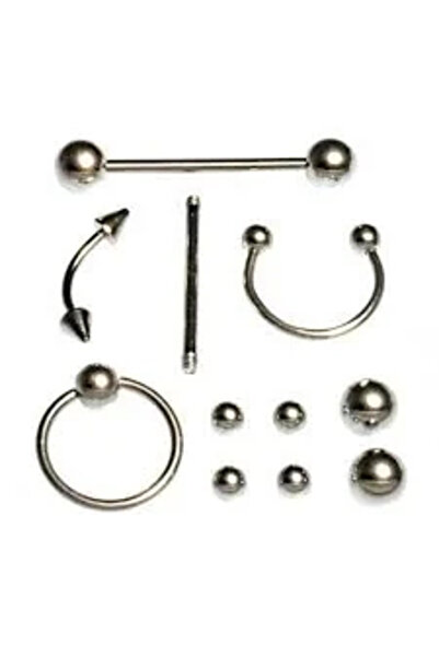 Epilons 11 Piece Piercing (Surgical Steel) and Piercing Ball Set Piirsing