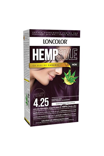 Loncolor Set of 2 x Hempstyle Permanent Hair Dye with Cannabis Oil, 4.25 Purp...