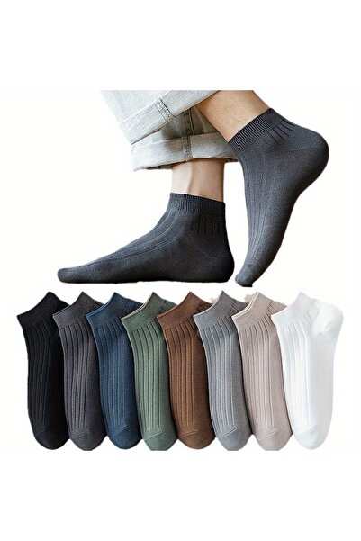 çorapmanya 5 Çift Derby Desenli Çok Renkli Erkek Patik Çorap