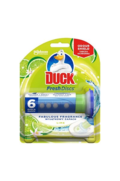 DUCK Set of 3 x 6 Fresh Discs Toilet Bowl Gel Air Freshener Lime