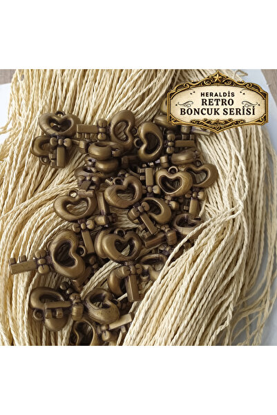 CSG BAZAAR خرز بلاستيكي على شكل قلب كبير من سلسلة ريترو 6 قطع لتزيين الإكسسوا...