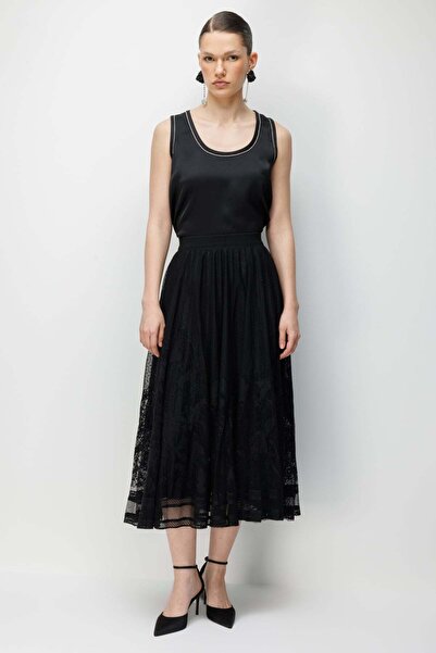 Ekol Lace Midi Skirt