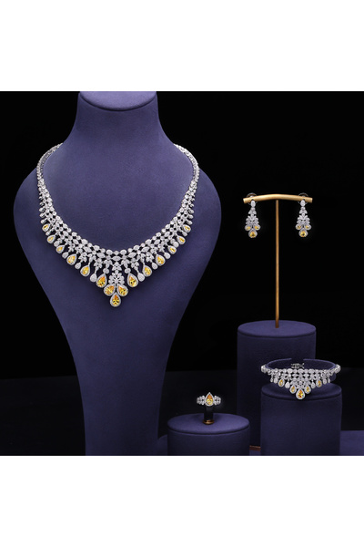 jewelrystore Dubai AAA Cubic Zirconia Jewelry Set 4 Pieces Bridal Wedding Jew...