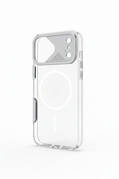 Shinytech iPhone 17 Pro Compatible Frame Magsafe Transparent Case – with Meta...