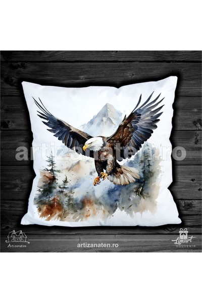 LimArt Decorative pillow, 45x45 cm, with printed Eagle design - Personalized