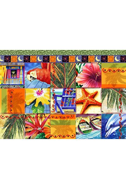 Bluebird Puzzle - Tropical Quilt Mosaic, 1500 piese (70081)