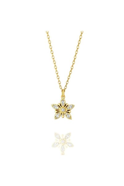 ECARLA Λεπτό κολιέ με αστέρια και πολύπλευρη ζιρκονία – επιχρυσωμένο χειρουργ...