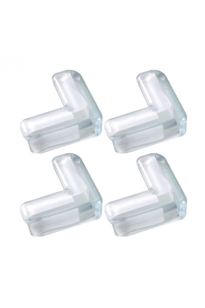 TECLA EDITION Set of 4 Corner Protectors, Silicone, 40 x 40 x 16 mm, Transparent