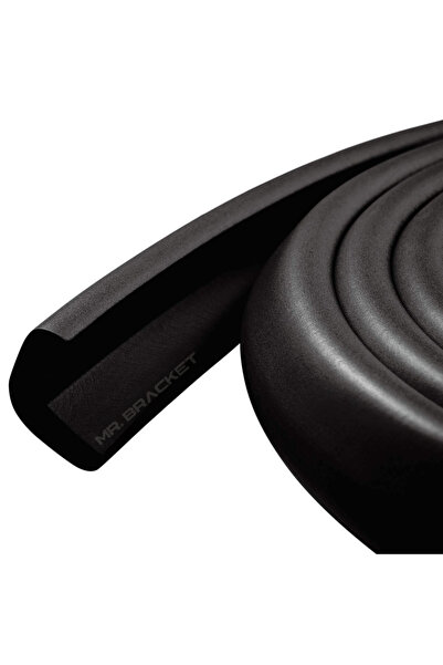 MR.BRACKET 2 Meters Ready-To-Use Adhesive Black Rubber Baby Edge Protector Th...