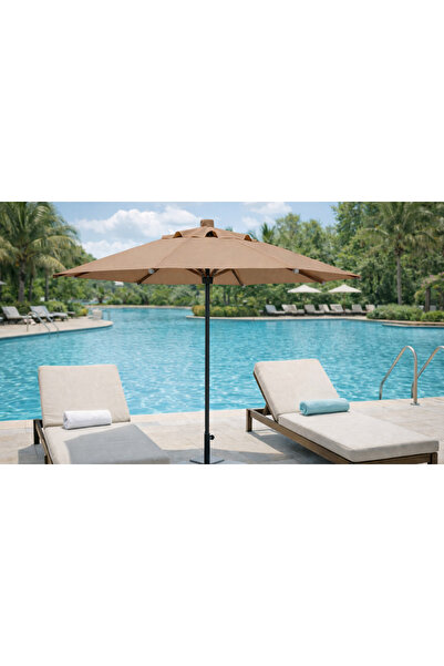 erta 2.5 Metre Yuvarlak Ahşap Iskeletli Bahçe Şemsiyesi Tüm Renk Seçenekleriy...