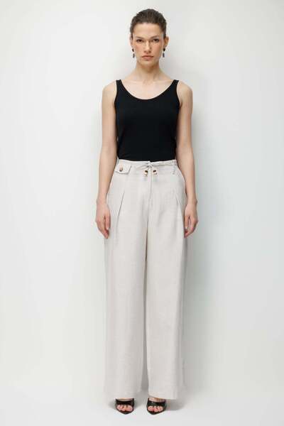 Ekol Pantaloni din material textil İp K curea i B wide-leg