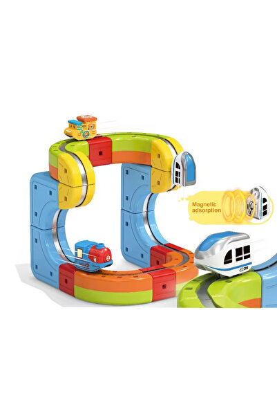 sallma Magnetic Train Set with 3D Track, 14 Pieces